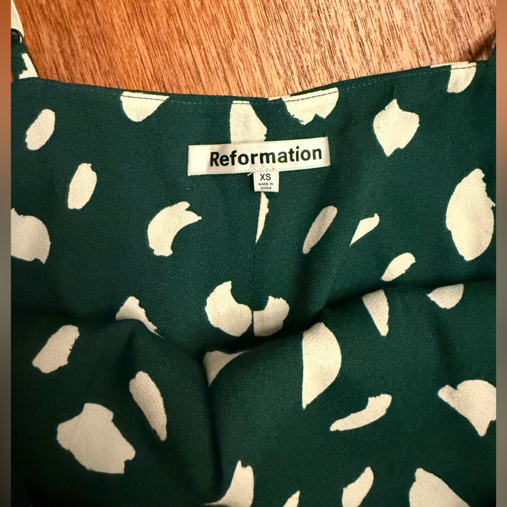 Reformation Green Fen Marlowe Mini Dress - XS - Picture 5 of 6